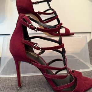 Express Burgundy Strappy Heels